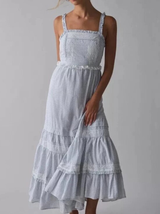 Kimchi Blue Dresses & Skirts - Kimchi Blue Paloma Tie-Back Bow Apron Midi Dress Ruffle S